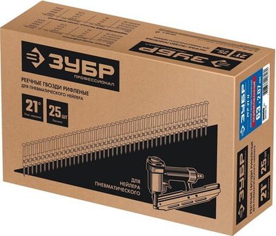 ЗУБР SN21 63 х 2.87 мм, реечные гвозди рифленые оцинкованные, 3000 шт (305393-63)