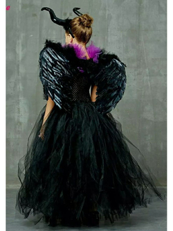 Костюм платье рога крылья Малефисента на Хэллоуин