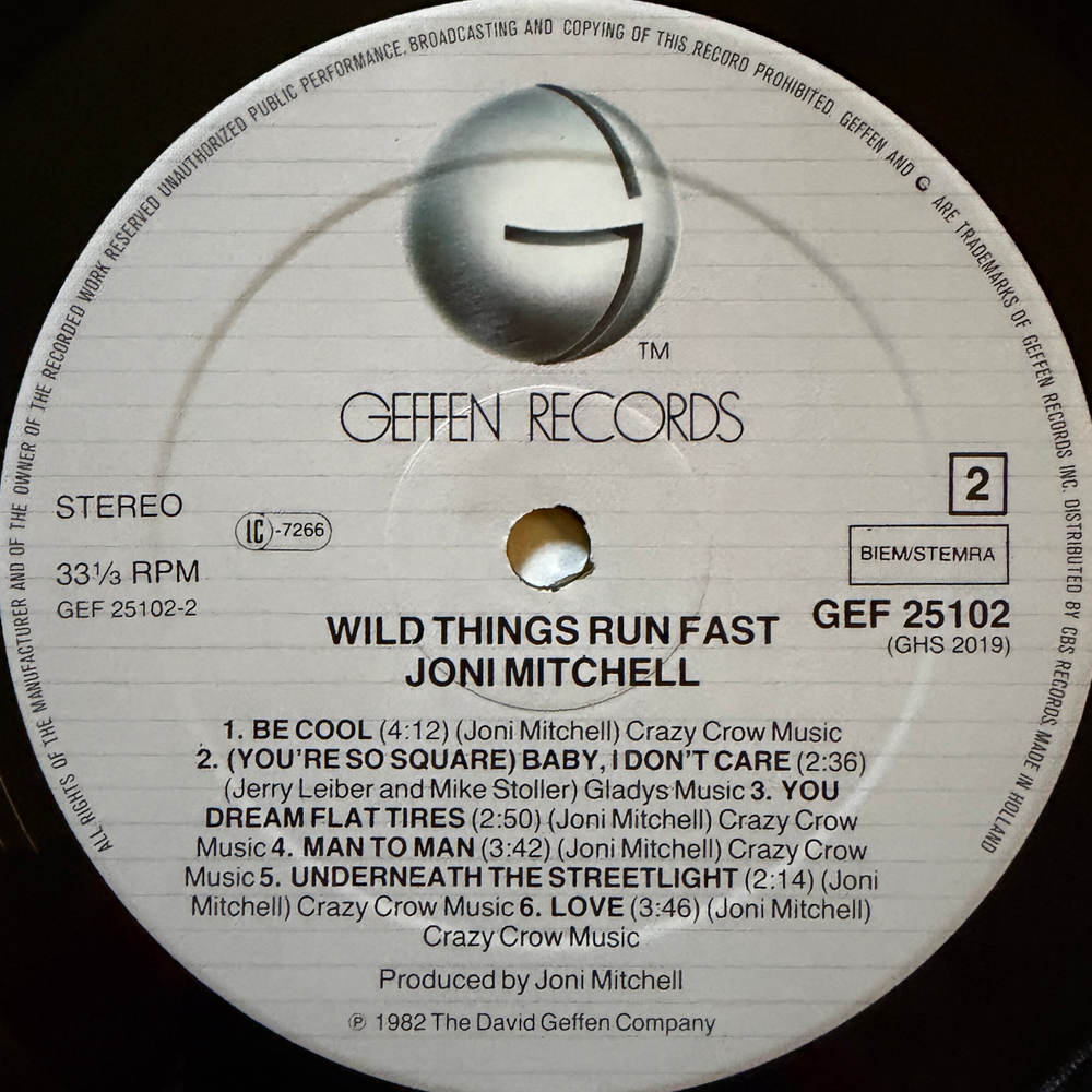 Joni Mitchell - Wild Things Run Fast (Голландия 1982г.)