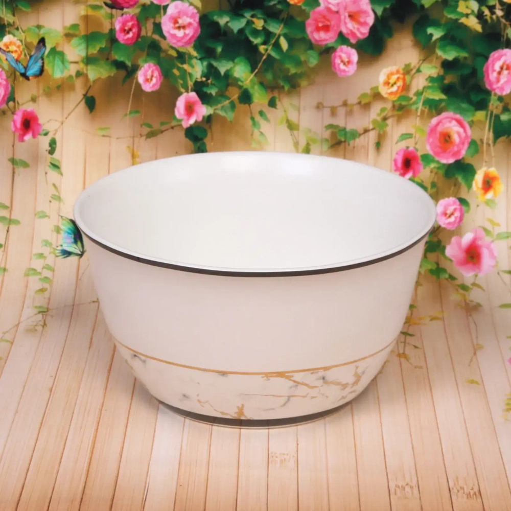 Салатник керамический «Прометей» 22*12см белый мрамор