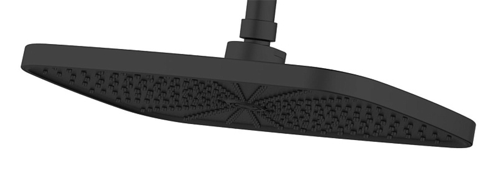 Душевая система Azario Conda с квадратным тропическим душем, керамический картридж, шланг 150 см, черный матовый (AZ-K2311B)