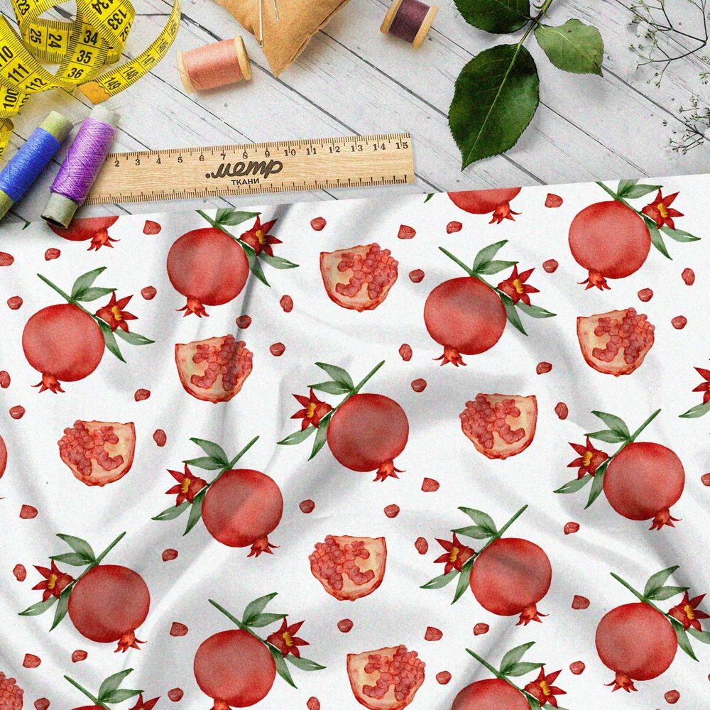 Ткань мембрана мелкие акварельные гранаты