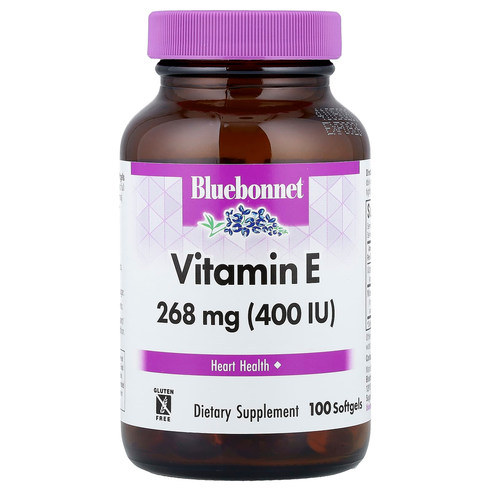 Bluebonnet Nutrition, витамин E, 268 мг (400 МЕ), 100 капсул