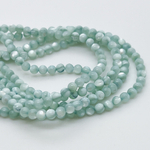 Перламутр тонированный, цвет мятный, диаметр 3,5 мм, цена за нить 115 шт (около 38 см)