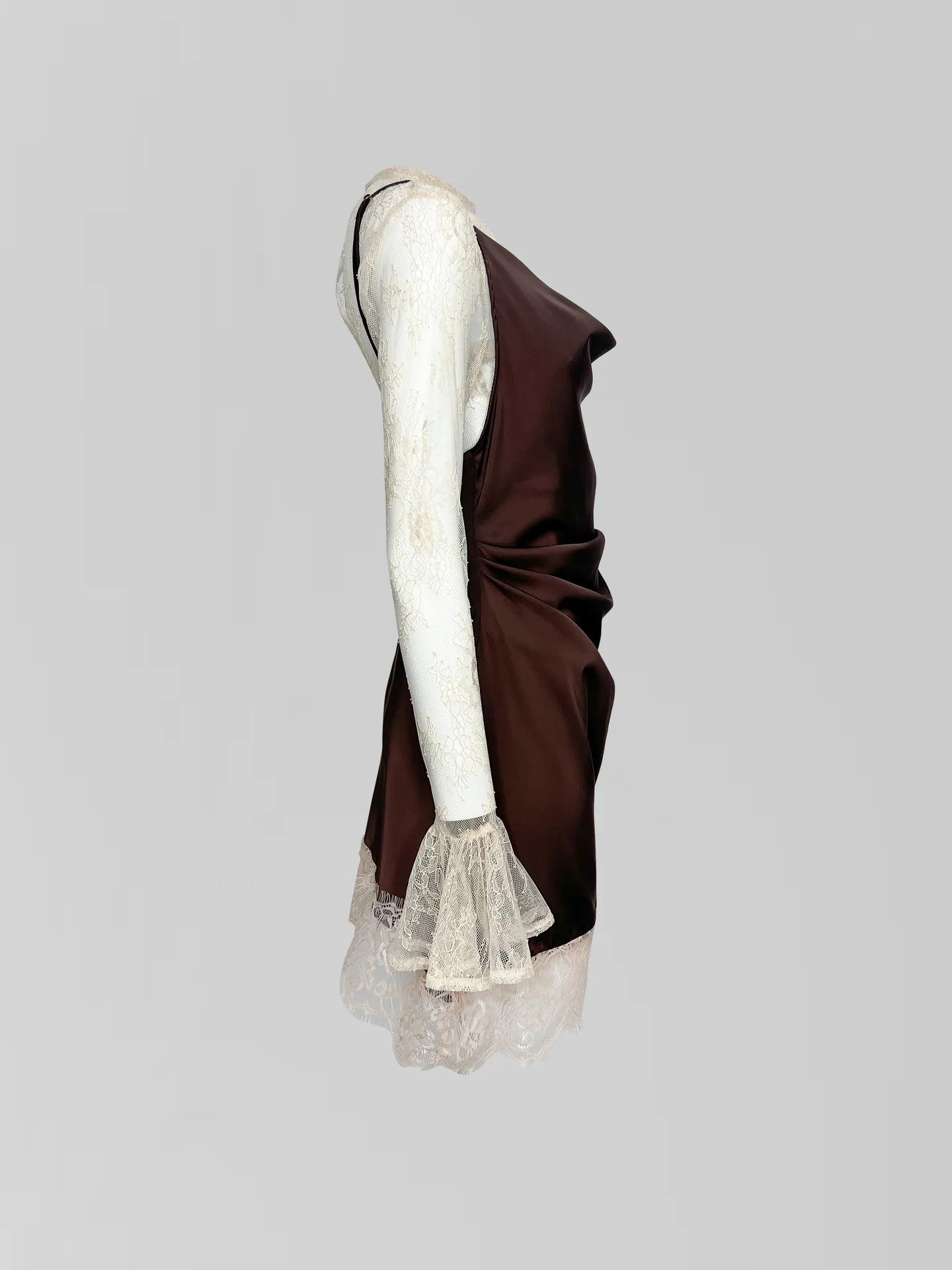 Комплект Kasiet из платья-комбинации с кружевной вставкой и кофты из гипюра