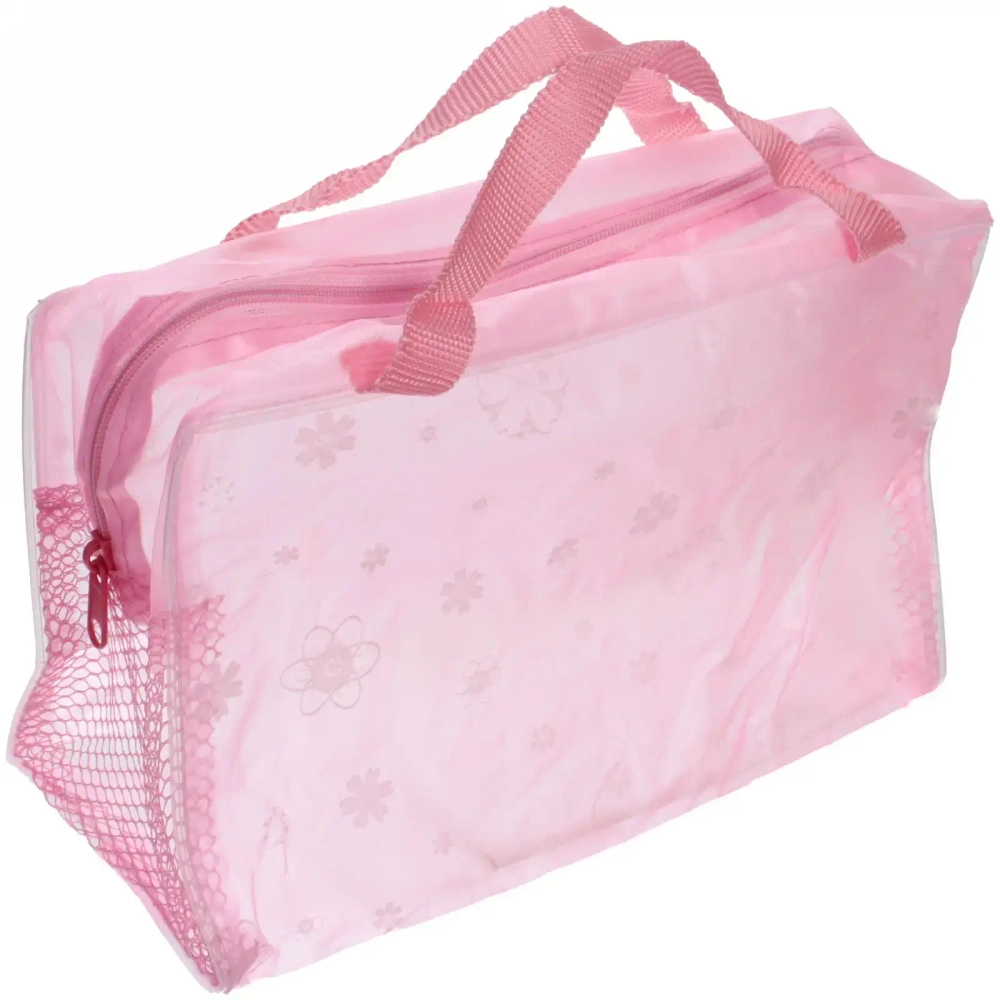 Косметичка «Adventure - Feathers», ромашки, цвет розовый, текстильные ручки, 24*17см●