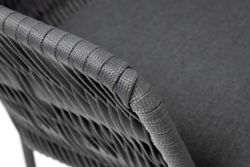 "Диего" обеденная группа на 4 персоны со стульями "Бордо" плетения колос, столешница "серый гранит"