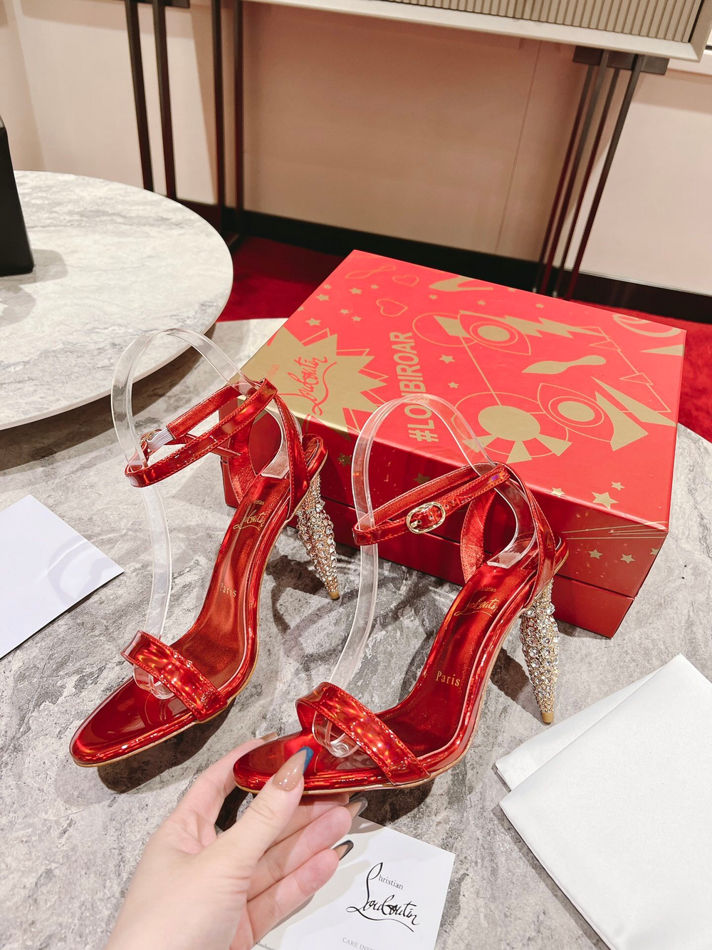 Christian Louboutin Lipstrass Queen 10 cm