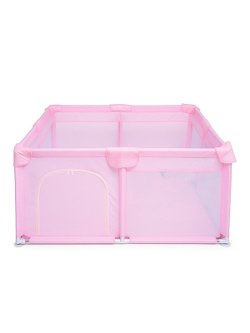 Манеж детский квадратный 128*128*65см цвет розовый (M12-3)