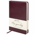 Ежедневник недатированный А5 138х213 мм BRAUBERG "Imperial" под кожу, 160 л., бордовый, 123415