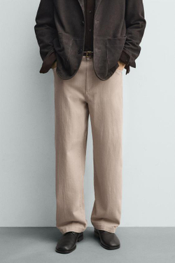 ZARA БРЮКИ RELAXED FIT, ЦВЕТ РОЗОВОГО ДЕРЕВА