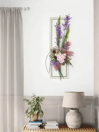 Искусственные цветы для декора стен