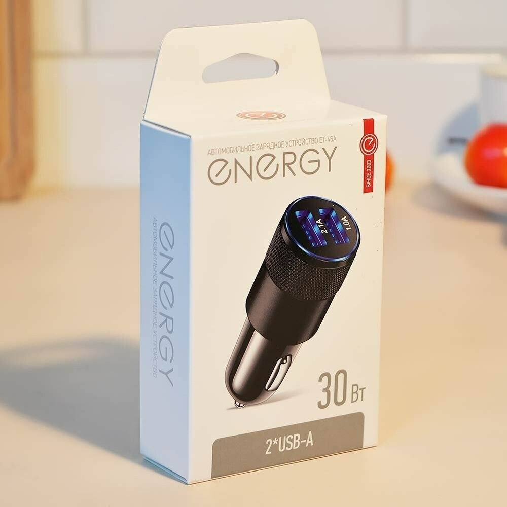 Зарядное устройство для авто Energy ET-45А, цвет черный