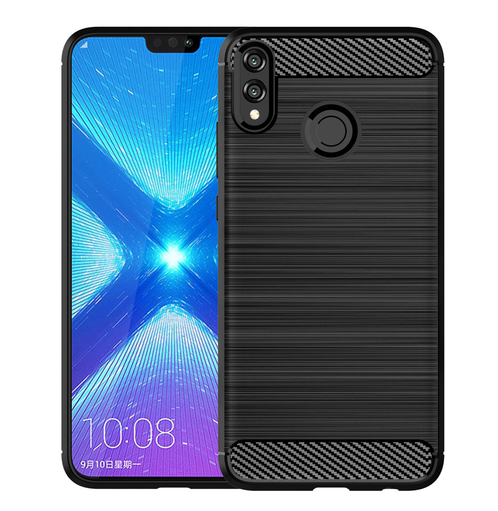 Чехол для Honor 8X цвет Black (черный), серия Carbon от Caseport