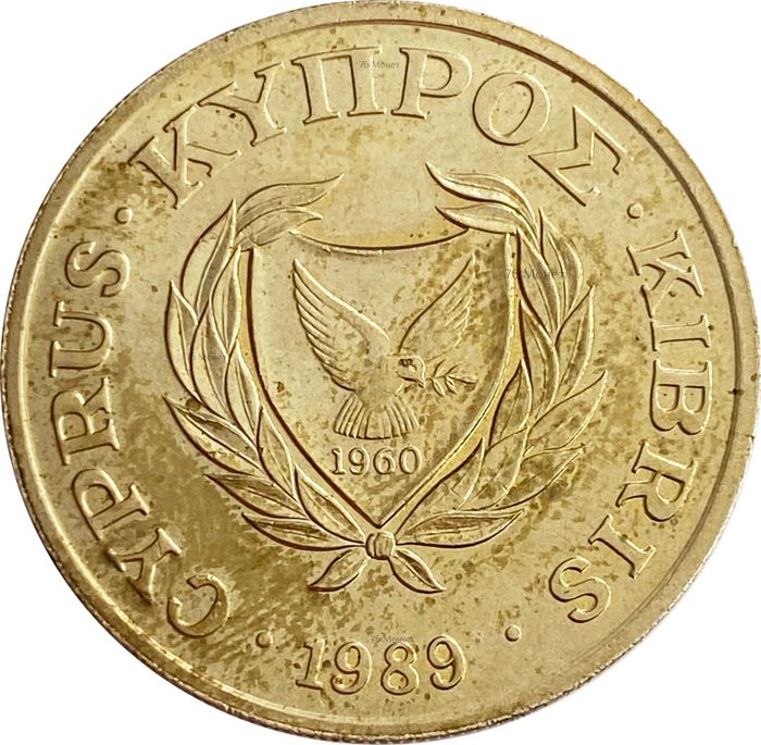 20 центов 1989 Кипр VF-XF