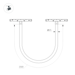 Светильник MAG-ORIENT-TUBE-ELASTIC-R25-L2500-35W Day4000 (BK, 360 deg, 48V) (Arlight, IP20 Металл, 3 года) 044330