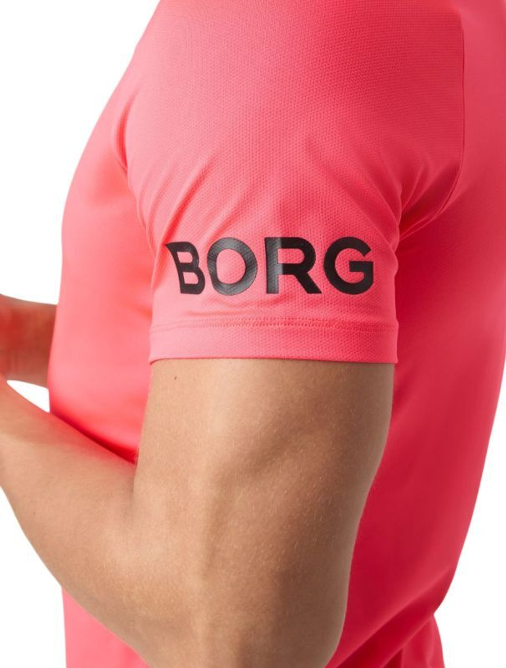 Мужская теннисная футболка Björn Borg Mesh Panel - Розовый