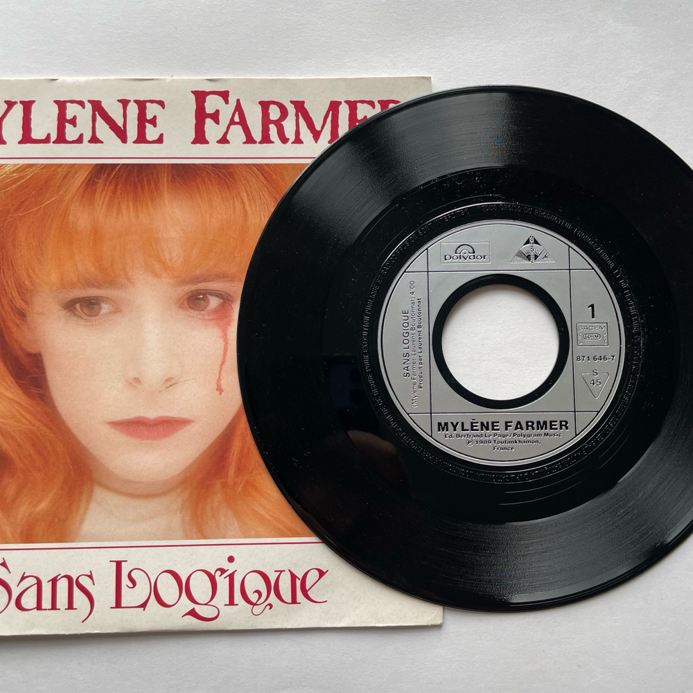 Винтажная виниловая пластинка LP Mylene Farmer, Sans Logique (Франция 1989) 7 дюймов маленькая пластника