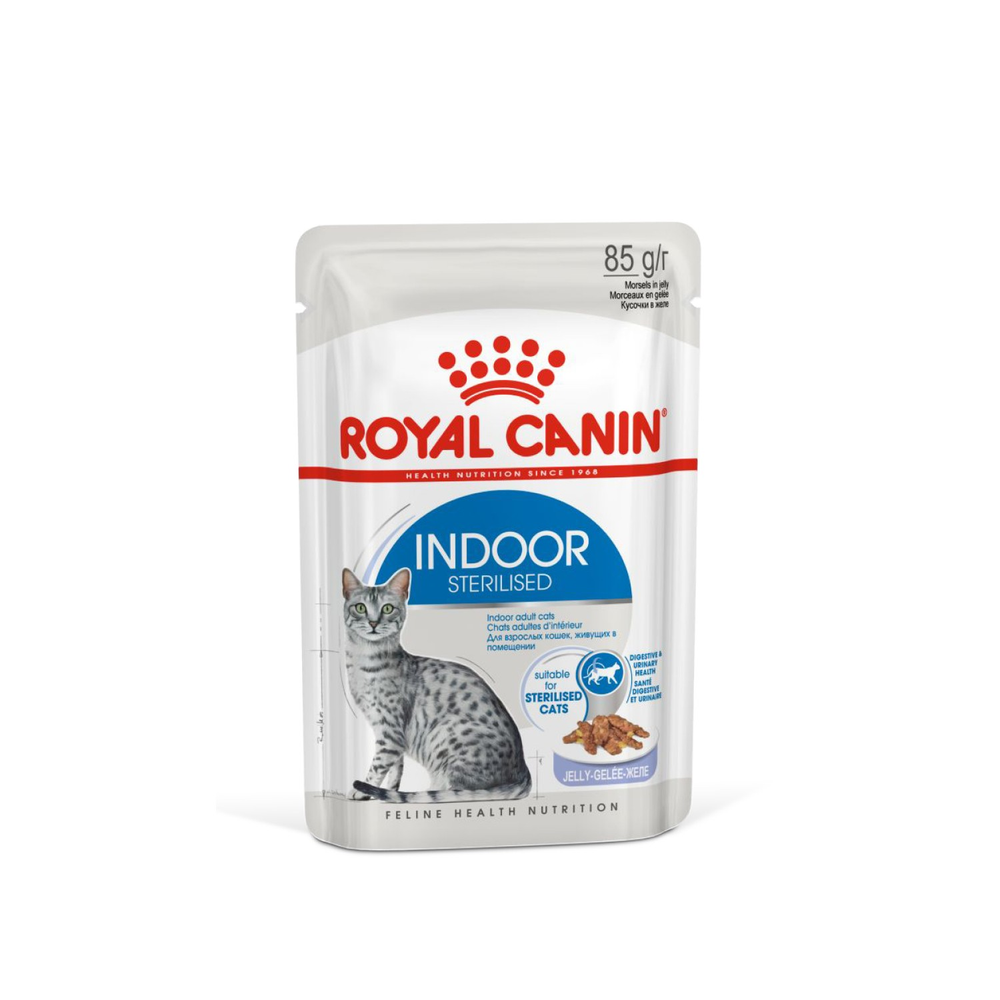 Royal Canin корм консервированный для пожилых кошек 7+ кусочки в желе домашние стерилизованные