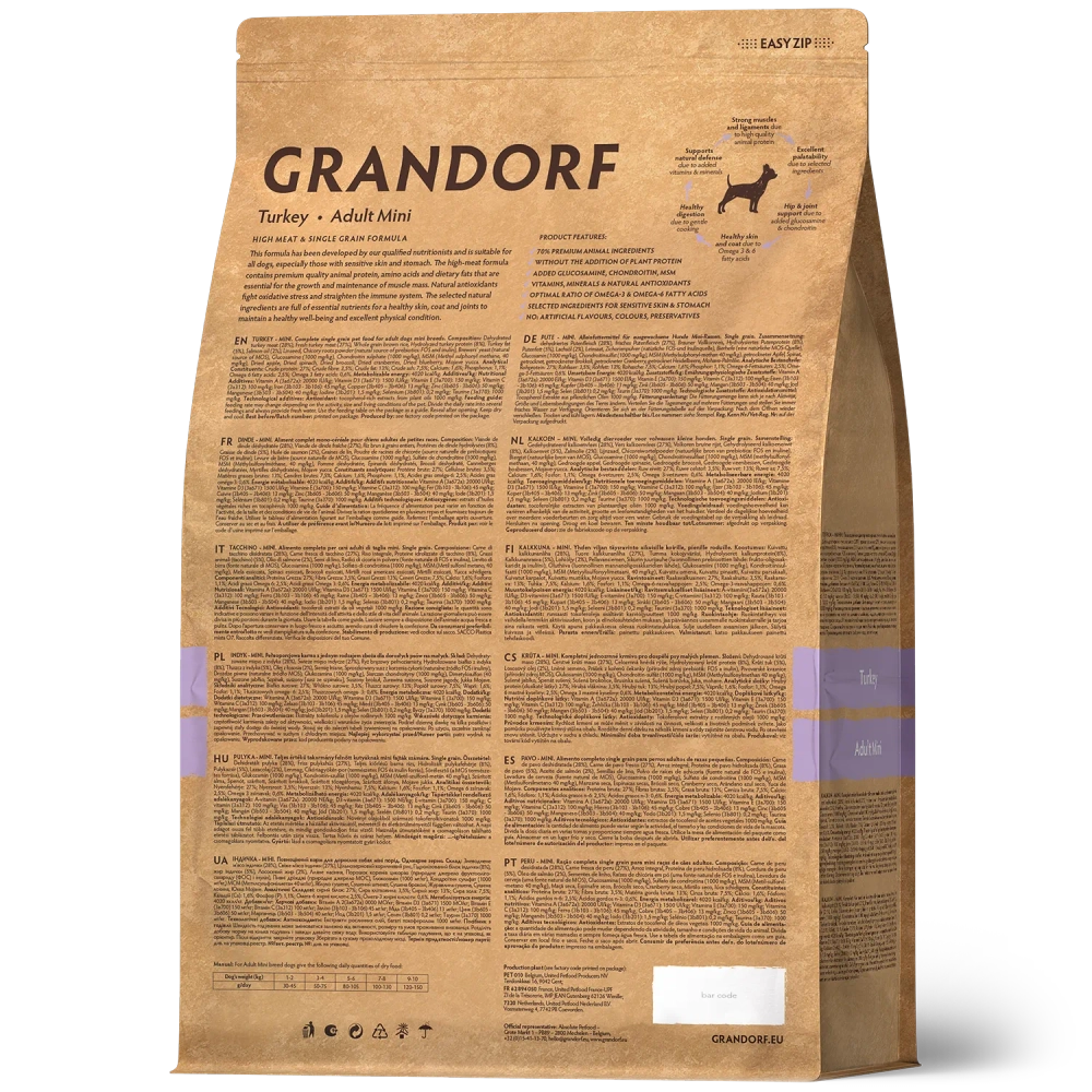 Grandorf Turkey, Adult Mini для мелких пород (Индейка)