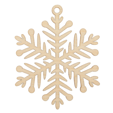 Заготовка деревянная Подвеска 7см "Снежинка"