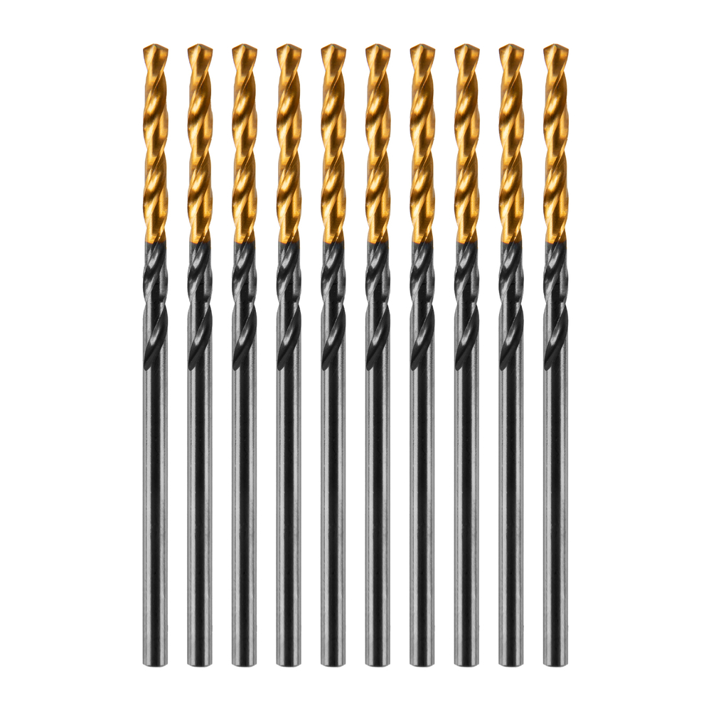 Сверло по металлу, 2 мм, HSS-Tin, Golden Tip, 10 шт. Denzel