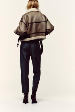 ZARA БРЮКИ С ВЫСОКОЙ ПОСАДКОЙ И РЕМНЕМ, ИНДИГО