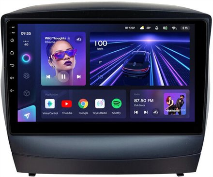 Магнитола для Hyundai iХ35, Tucson 2 2009-2015 (без штатного усилителя) - Teyes CC3L монитор 9" IPS на Android 10, 8-ядер, CarPlay, 4G SIM-слот