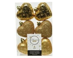 Набор игрушек Сердце любви 6 шт., золотой, Kaemingk (028015)