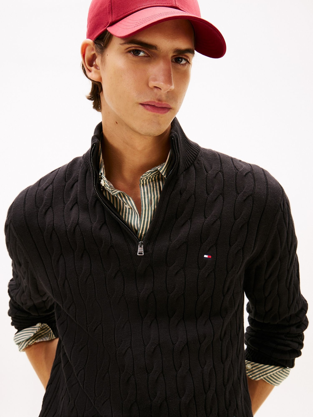 Свитер Tommy Jeans Intarsia Flag Logo Utility Sage Heather