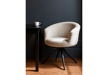 Стул на металлокаркасе Woodville Solomon 1 вращающийся светло-бежевый, черный, ножки черные