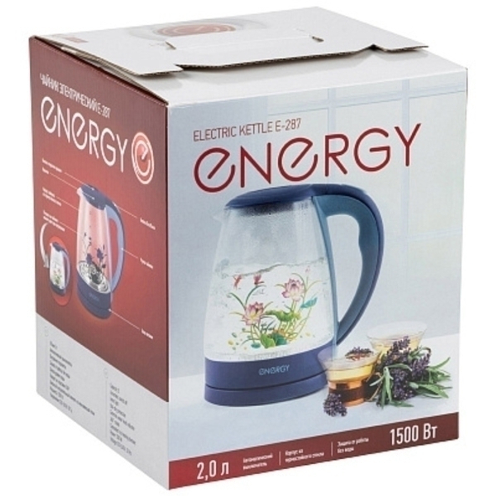 Чайник стеклянный 2л «ENERGY» Е-287