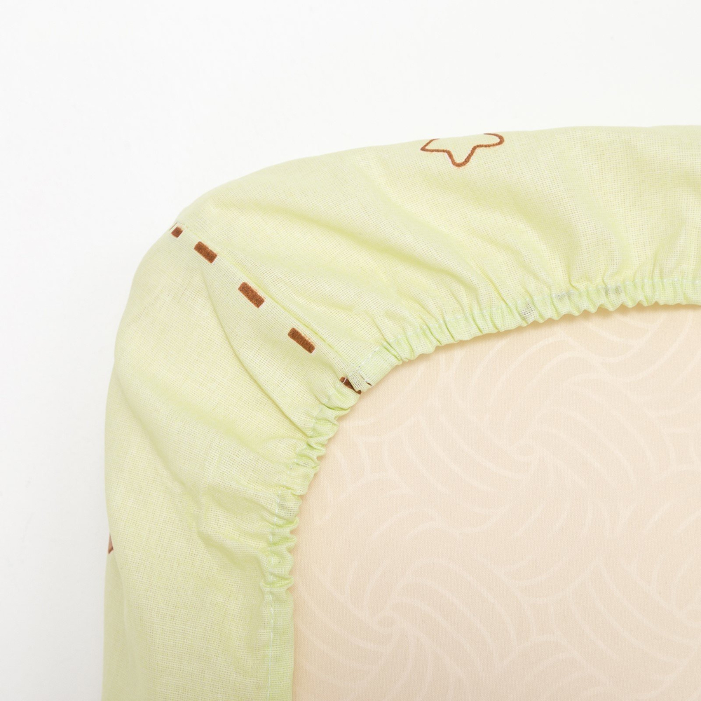 Комплект в кроватку 6-ти предметный. "Жираф и слоненок", зеленый