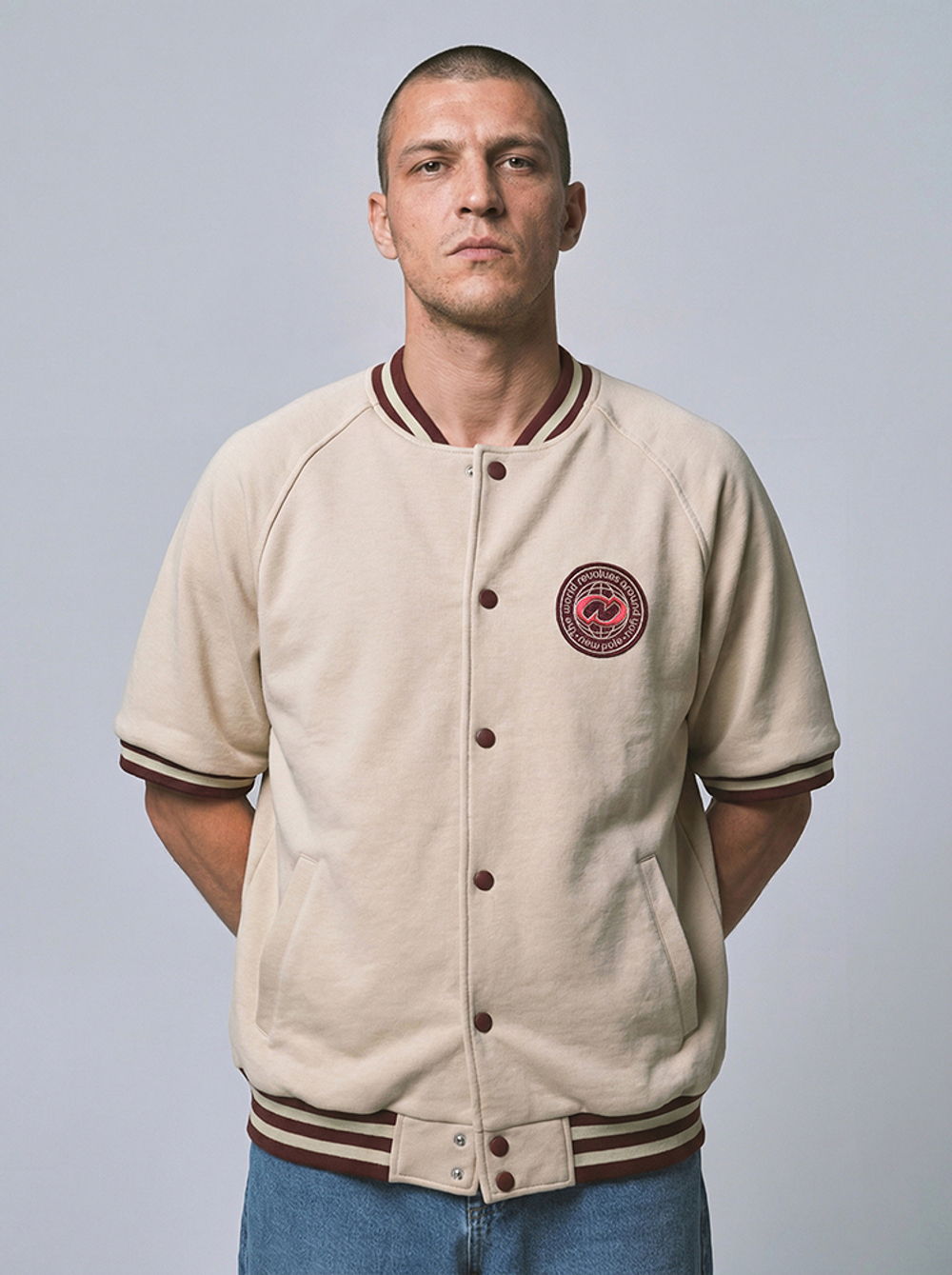 Short Sleeve Bomber Бежевый