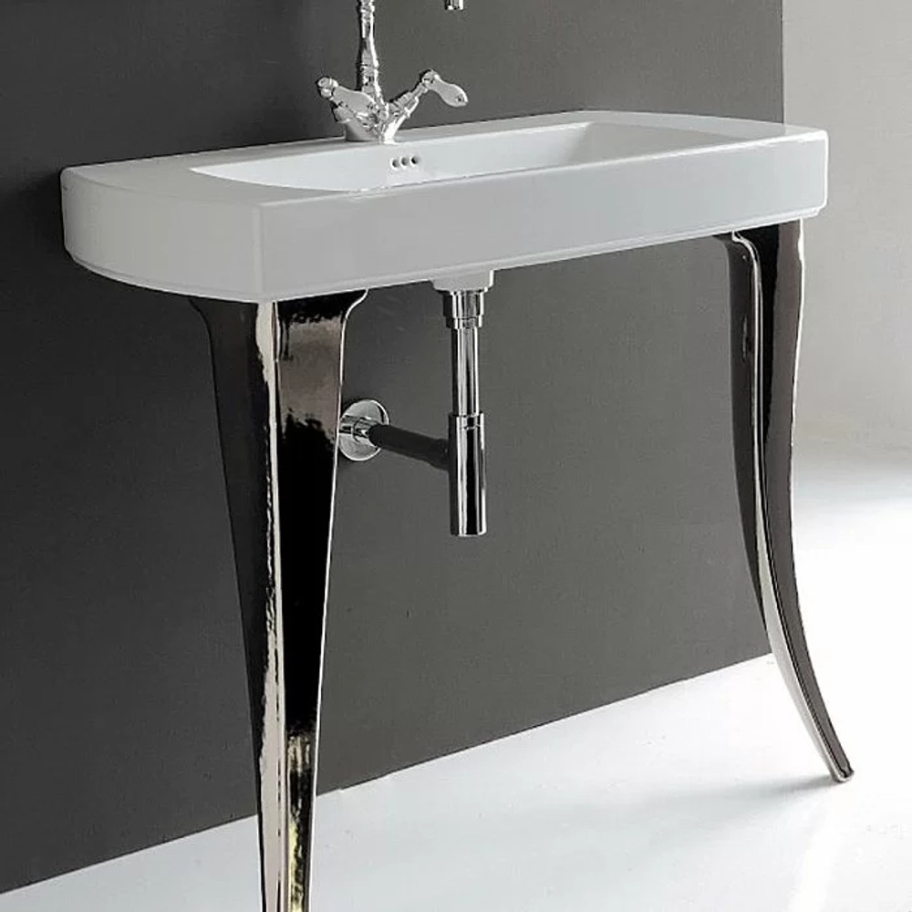 Консоль с раковиной Artceram JAZZ JZC002/JZL001 91.5 серебро