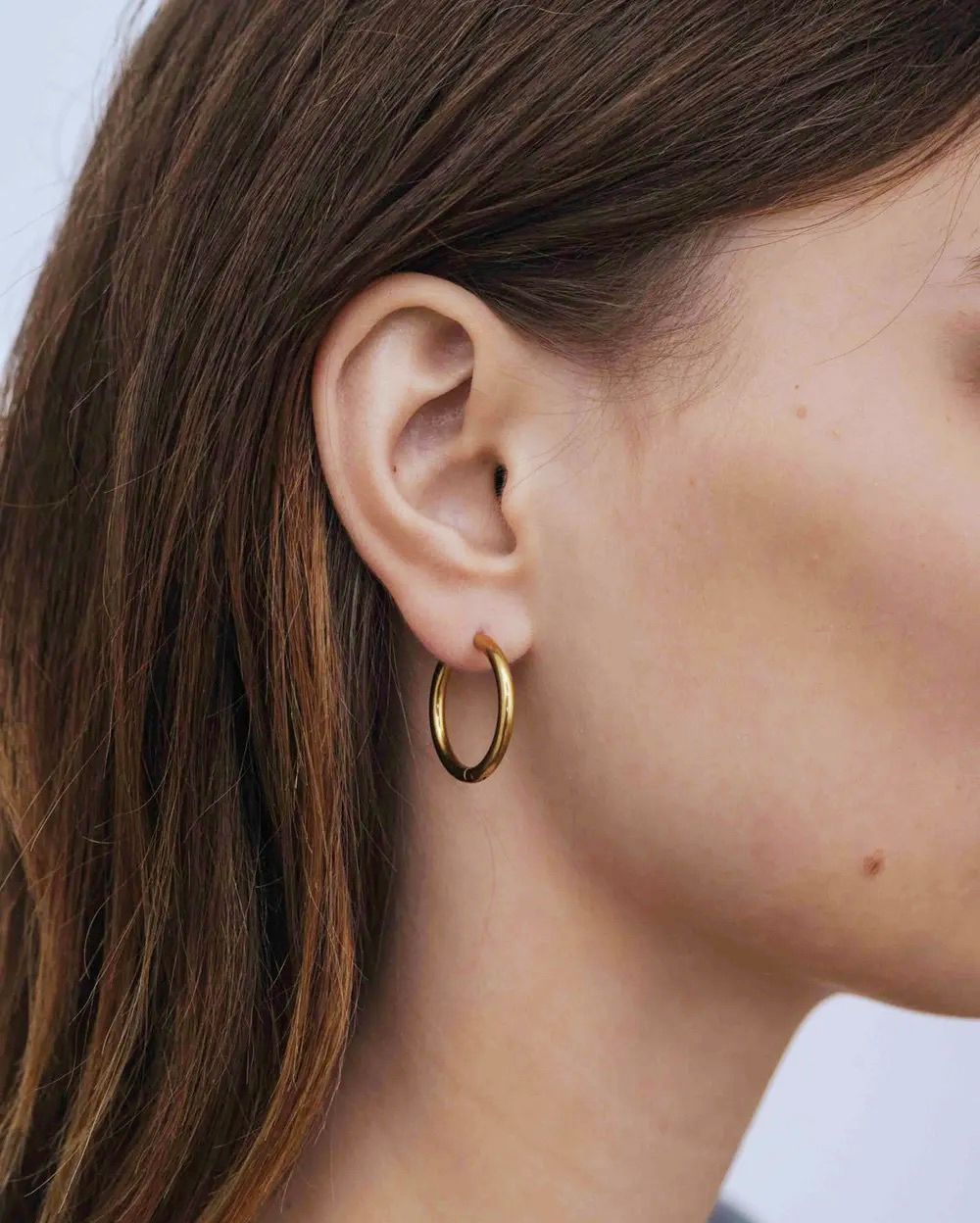 Серьги-кольца тонкие 18 мм ( silver tone )