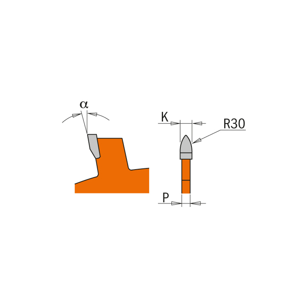 Диск пильный 100x22x8/6 18° R30 Z=4 CMT 240.004.04