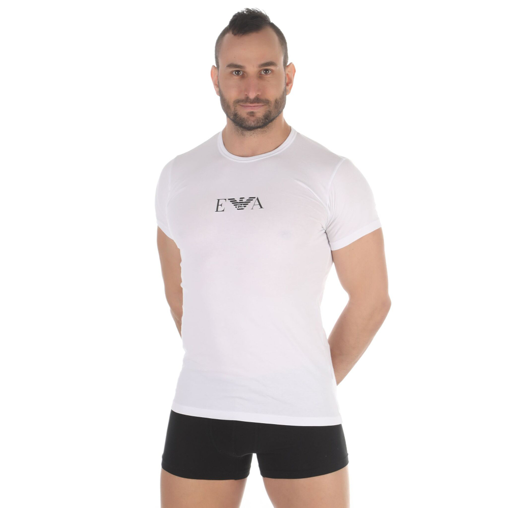 Набор из 2 белых мужских футболок Emporio Armani (Размер: L) (Цвет: белый)