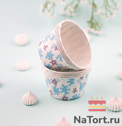 Формы бумажные с ламинацией «Маффин» 50х40 мм (Снегопад) 100 шт