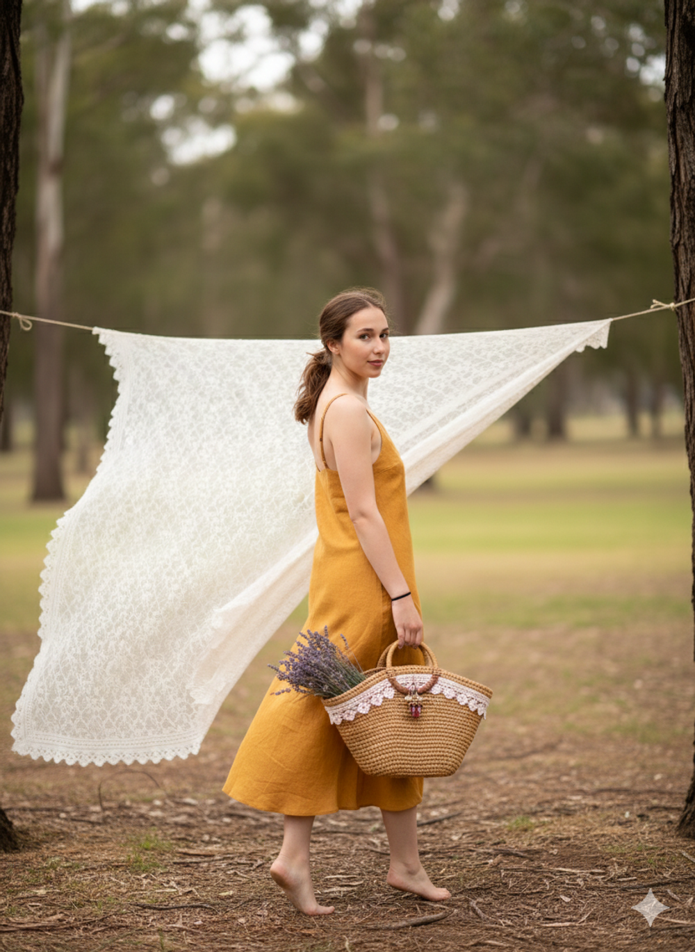 Платье Комбинация цвета горчицы