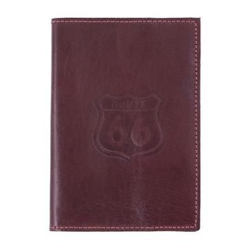 Обложка для паспорта Route 66 коричневая с тиснением