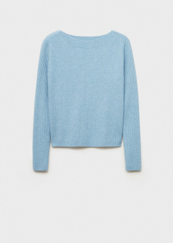 Джемпер в рубчик с вырезом-лодочкой