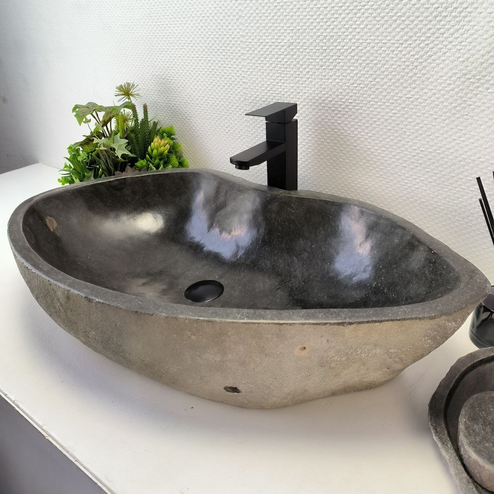 Раковина из речного камня RS-63543 (75*44*16) 0124