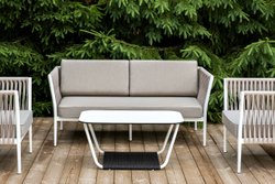 "Касабланка" лаунж-зона плетеная из роупа 4-местная, цвет серо-коричневый