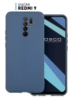 Силиконовый чехол с микрофиброй для Xiaomi Redmi 9 blue DF