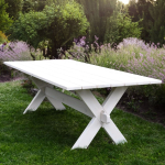 Стол обеденный, 210х103х73, Осло, садовый стол, из массива дерева, белый, Dipriz