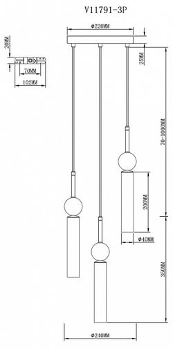 Подвесной светильник Moderli Illis V11791-3P