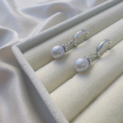 Серьги бижутерия "Лунный свет" с натуральным жемчугом