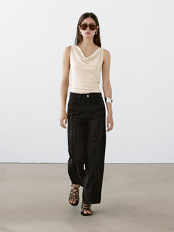 Massimo Dutti Джинсы широкого кроя, черный