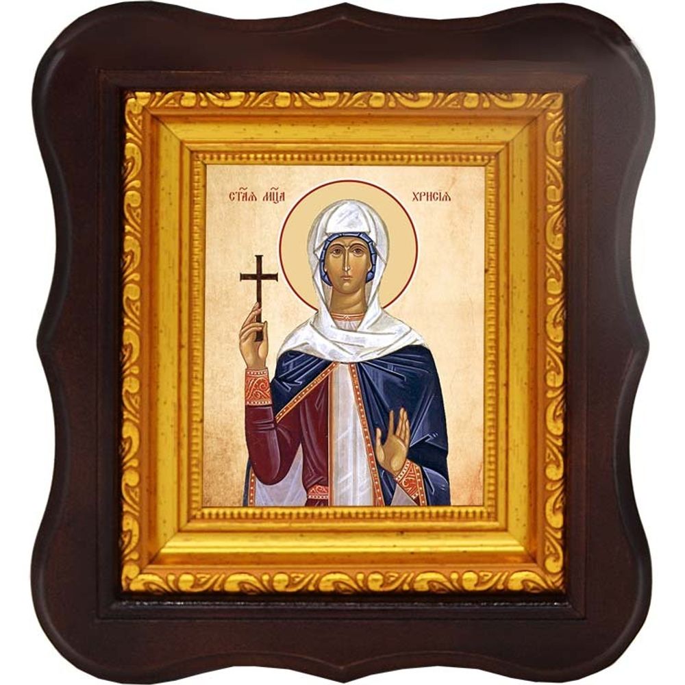 Хрисия Римская, мученица, дева. Икона на холсте.